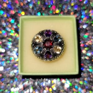 Fancy Multi Color Stone FLWR ring Size 7 SS | Ross Simons